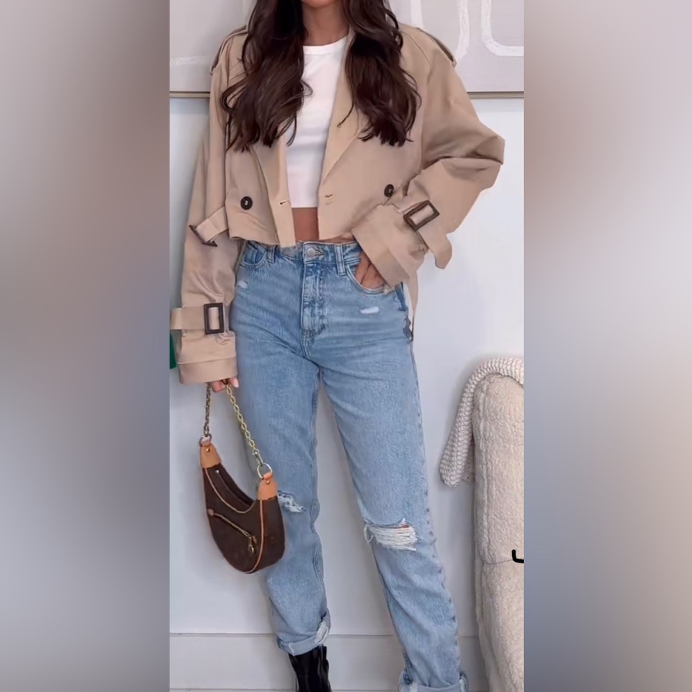Zara cropped trench- size Large